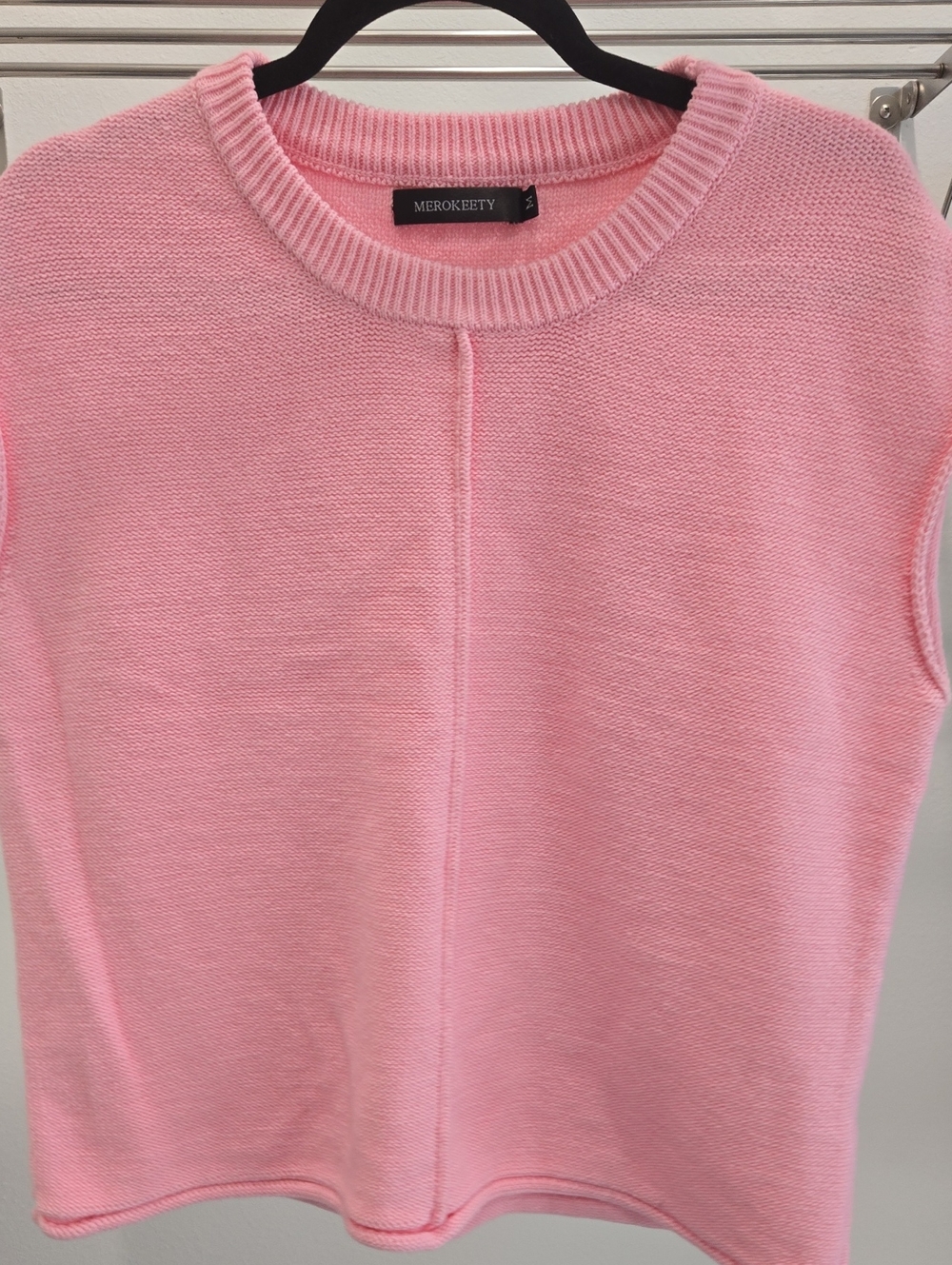 MEROKEETY Pink Crewneck Knit Sweater - Women's
